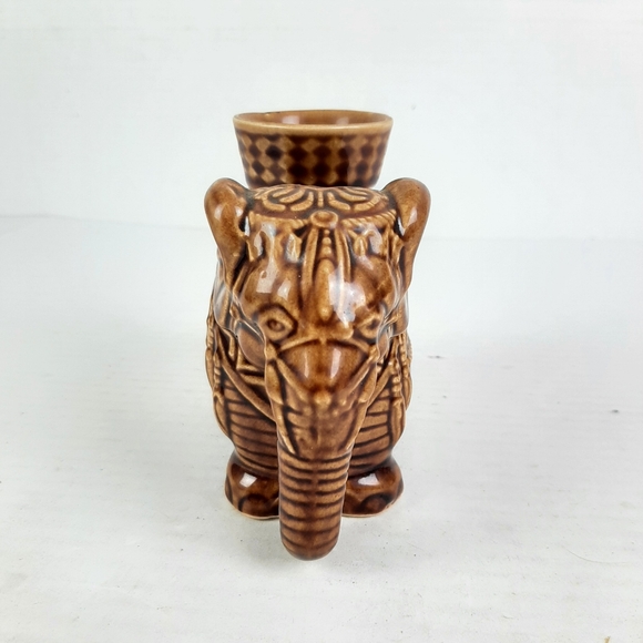 🛍Brown Elephant Oil Candle or Tea Light Holder 5" Tall - Picture 2 of 8